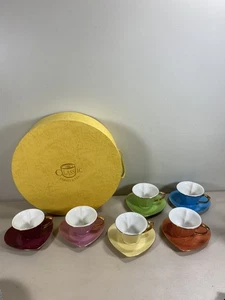 Yedi "Classic Coffee & Tea" Set with Heart Shape Cups and Saucers in Box - Picture 1 of 6