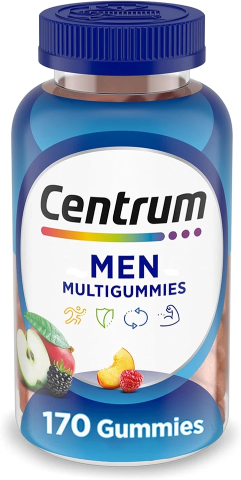 Multigomitas Centrum Hombre, Multivitamínicas con D3 y Selenio, Sabor Fruta, 170ct Foto 1 de 4