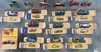 Vintage 1st Issue Matchbox Models of Yesteryear - Lot of 17 vehicles and Boxes - Image 1 of 4