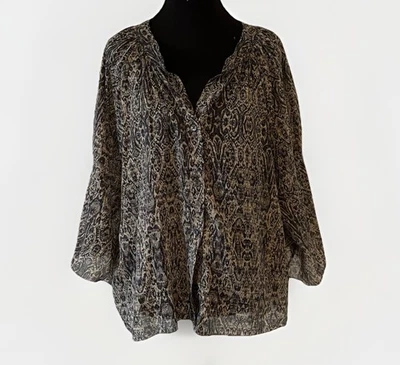 Blusa Camponesa Lola + Sophie Feminina M Seda Algodão Top Boho Lagenlook Neutra - Imagem 1 de 4