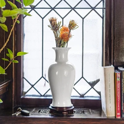 12" weiße Porzellan Fischschwanz Vase - Bild 1 von 4