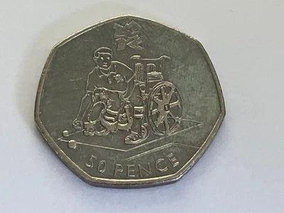 2011 OLYMPIC BOCCIA FIFTY 50 PENCE COIN CIRCULATED - Image 1 of 3