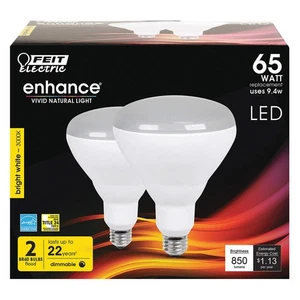 FEIT ELECTRIC BR40DM/930CA/2 LED,9.4 W,BR40,Medium Screw (E26),PK2 56JH54 - Picture 1 of 1