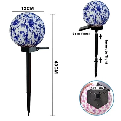 Outdoor Solar Ball LED Lights Garden Globe Ball Lamp Waterproof 7 Lights Change - Image 1 of 4