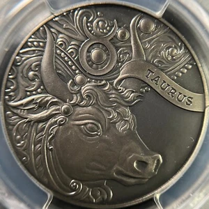 BELARUS. 2014, 1 Rouble - PCGS MS70 - Top Pop 🥇 Zodiac, Taurus, RARE - Picture 1 of 6