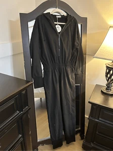 NEW 1 Pc Jumpsuit Elastic Waist Drawstring Hooded Zip Up S - Picture 1 of 5