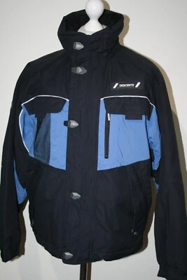 Descente Mens Waterproof Ski Jacket - S/M - Black/Blue - Goggle Pocket Top - Image 1 of 4