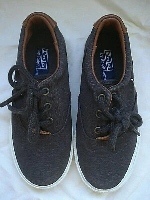 Ralph Lauren Polo Niños Marrón Lona Zapatos Talla 12 Nuevos Sin Etiquetas Foto 1 de 4