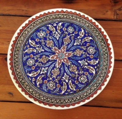 Bandeja grande vintage de 12" para servir mandala de arte popular checo pintado a mano  Foto 1 de 4