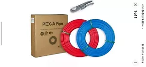 Pex Pipe 2x Rolls 1/2" Pex-Pipe/Tubing 2X100ft Red & Blue Pipe Cutter + 2 Valves - Picture 1 of 3