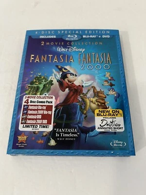 Fantasia/Fantasia 2000 (Blu-Ray/DVD Combo, 4-Disc Set). With Slip Cover New - Image 1 of 4