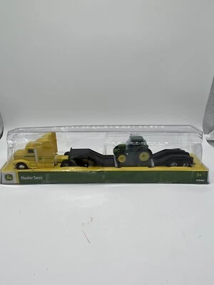 TOMY John Deere Hauler Yellow Semi Truck Trailer & Tractor Set New - Image 1 of 3