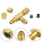 Tee Adapter with Add Gauge Feature Brass Connector for Vacuum Pump Manifold