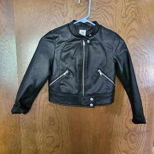 Gap Kids Boy's Faux Leather Jacket Sz. Small 6-7 Years Black - Picture 1 of 2