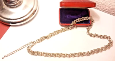 Catena Collana spessa uomo donna unisex 45 cm + estensione di 7 cm color argento - Immagine 1 di 4