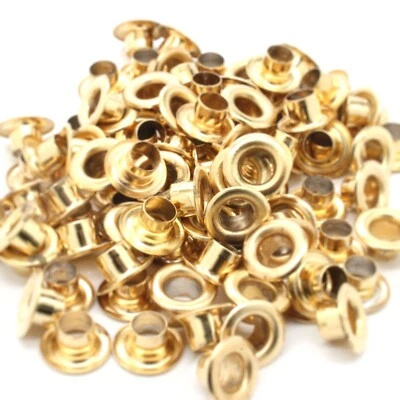 Paquete de 100 ojales enchapados en latón 1/4" 1287-11 Foto 1 de 4