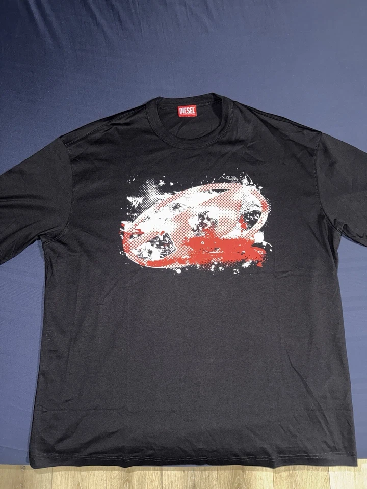 Diesel Maglietta ONLY THE BRAVE Men's T-Shirt (Black) Size Large