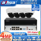 New ! Dahua 8Ch 8 Poe Nvr 4Mp Starlight Dome Mic Security Ip Camera System Lot