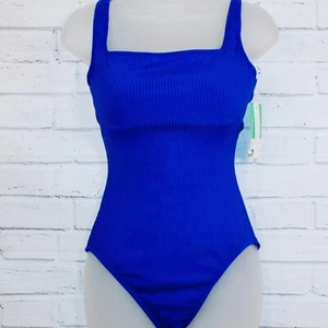 Bleu by Rod Beattie Womens Square-Neck One-Piece Tequila Blue Size 8 NWT $119 - Picture 1 of 7
