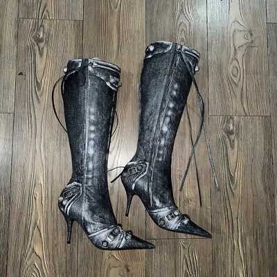 Balenciaga Cagole Pointed Toe Knee High Boot (Women)  Size 8 US / 38 EU C38 - Image 1 of 4
