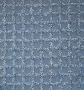 Cotton Chenille Fabric - Windowpane - Denim Blue - 20x46 - New - Picture 1 of 1