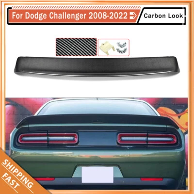 Rear Trunk Spoiler Wing For Dodge Challenger 2DR 2008-2022 Carbon Fiber Style Foto 1 de 4