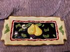 BELLA CASA By GANZ Pear Ceramic Serving Dish Plate Tray 16.25" Leaves Colorful