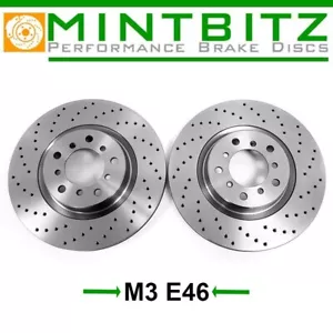 BMW M3 E46 01-07 Drilled Performance Front Brake Discs 325mm - Picture 1 of 3