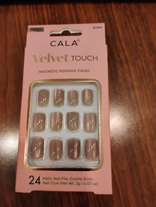 CALA Velvet Touch Press On Nails Set Of 24. Magnetic Powder Finish. 87900 - Picture 1 of 2