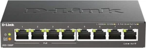 16x D-Link DGS-1008P 8 Ports Gigabit Unmanaged Desktop PoE Switch 80 W Power Metal - Bild 1 von 8