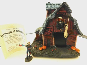Hawthorne Village Stalking Dead County "GRIM REAPER BARN" with COA & Figure - Picture 1 of 20