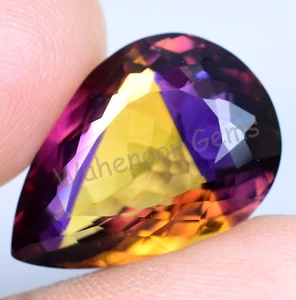 Flawless Natural Bi-Color Ametrine 16.20 Ct Pear Certified Untreated Gemstone - Picture 1 of 7