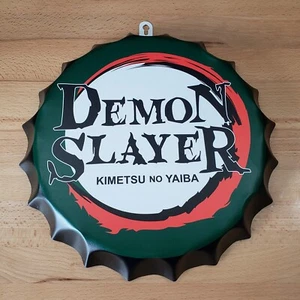 Demon Slayer Kimetsu no Yaiba Metall Kronkorkenschild Garage Mann Höhle 12" Durchmesser - Bild 1 von 5