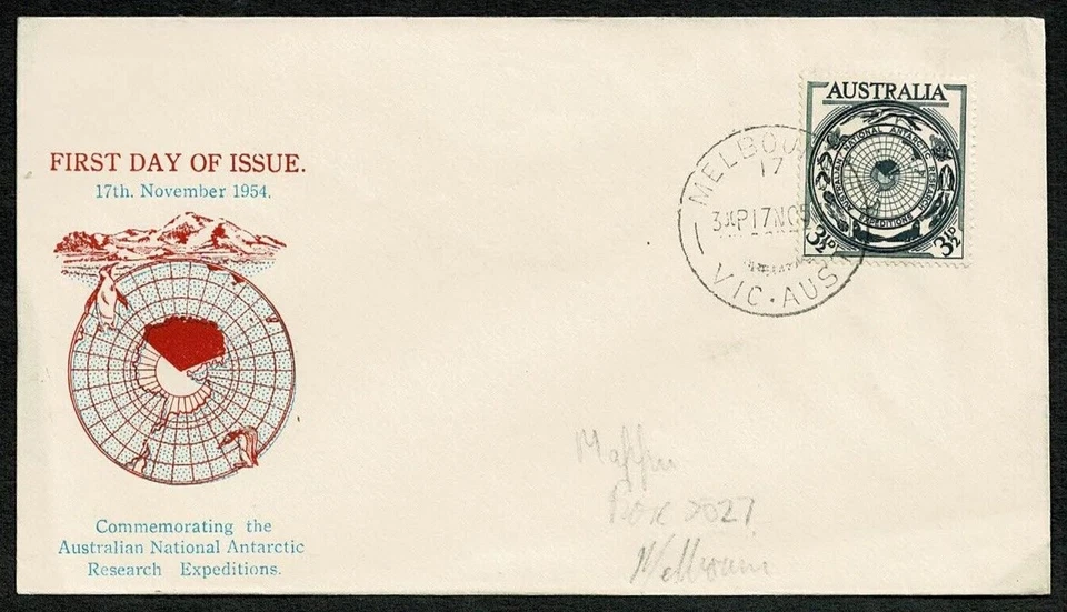 SG48 AUSTRALIA 1954 FDC Commemorating Antarctic expeditions - Image 1 of 1
