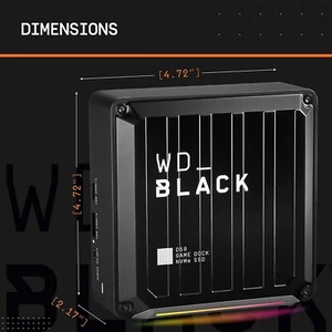 WD Black 1TB D50 Game Dock NVMe SSD, RGB mit Thunderbolt 3 WDBA3U0010BBK-NESN - Bild 1 von 4