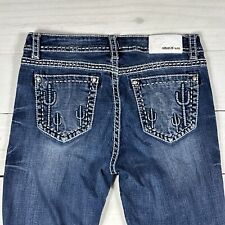 Grace In LA Jeans Women's 31x31 Blue Bootcut Embroidered Embellish Cactus