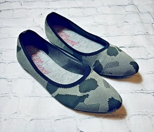 Zapatos planos para mujer JELLY POP verde camuflaje tejido punta puntiaguda 7,5 M - Imagen 1 de 12