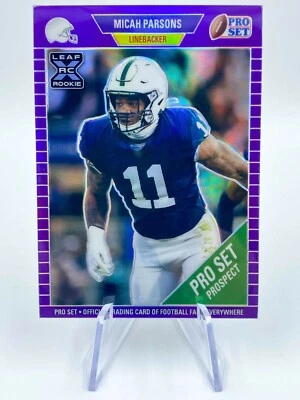 MICAH PARSONS Rookie 2021 Leaf Metal Purple Rainbow /50 Penn State Cowboys DROY - Image 1 of 2