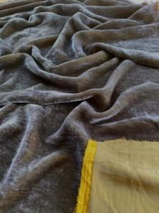 Wenge Brown Silk Velvet Fabric by the Yard, 1/2 Yard and 1/4 Yard - Picture 1 of 4