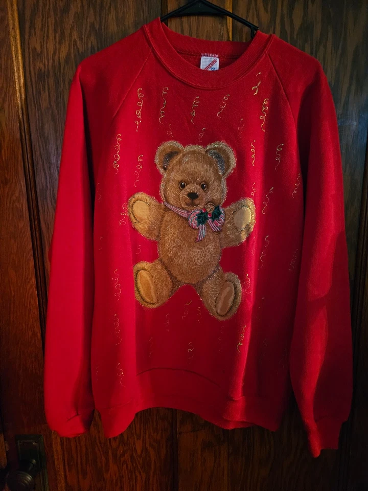 Sudadera De Colección Años 90 TEDDY BEAR Imagen Grande Oso de Peluche Jersey Talla XL Foto 1 de 4