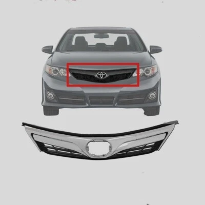 Front New For 2012-2014 Toyota Camry Grille Chrome Black & Shell Insert TO120034 Foto 1 de 4