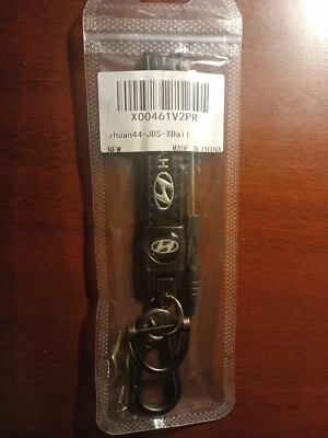 Hyundai - Genuine Leather Keychain Car Key Chain Ring - NEW - Image 1 of 3