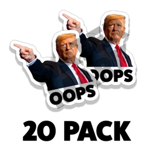 Calcomanía adhesiva Donald Trump OOPS coche gasolinera 2" pegatina Trump 20PK - Imagen 1 de 4