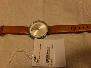 Movado Bold Swiss Quartz Silver Camel Leather Strap Watch 3600572 - Picture 1 of 3