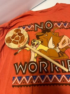 LOTE Camiseta y Tambor Hecho a Mano Vintage Disney Rey León Cuero Real - Imagen 1 de 11
