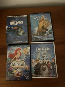 Lot 4 Disney Princess’s DVD’s FROZEN LITTLE MERMAID MOANA FINDING NEMO - Picture 1 of 6