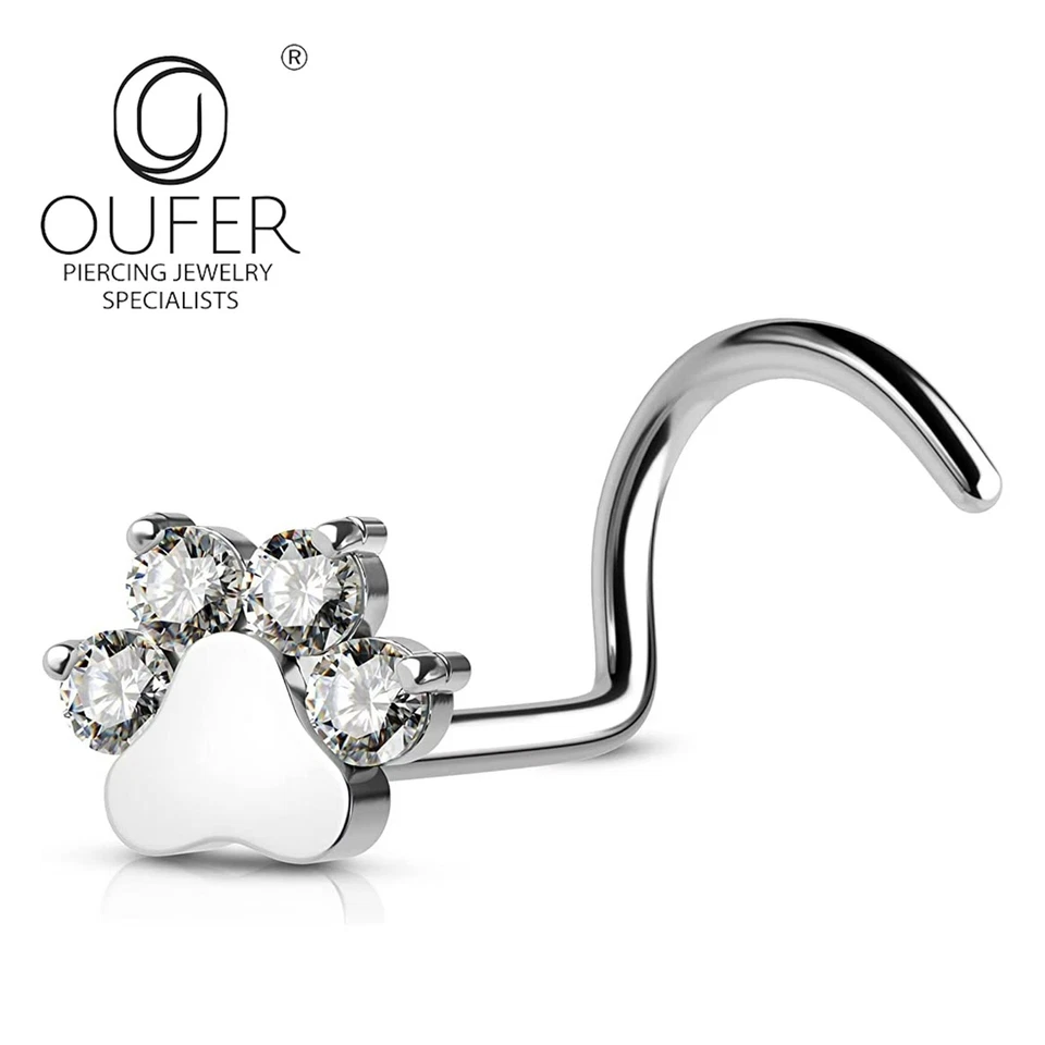 Perno de nariz de pata G23 titanio circón 20G 6,5 mm 2025 nuevo piercing en forma de S joyería Foto 1 de 4