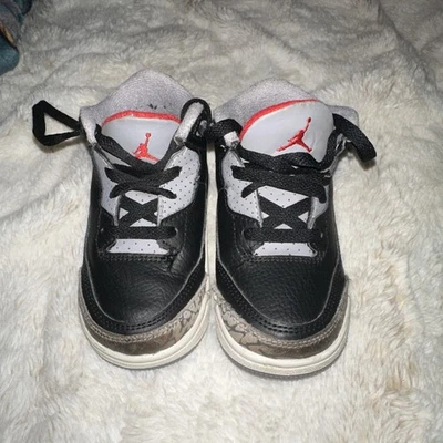 Nike Air Jordan 3 Retro Black Cement Grey Toddler   - Image 1 of 4