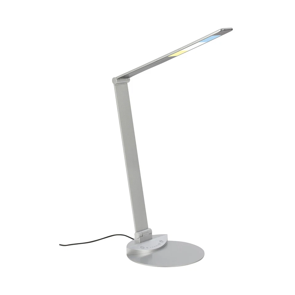 Lampada Da Tavolo Moderna Haiti Metallo Argento Led Integrato 6W 3000,4800,6500K - Immagine 1 di 1