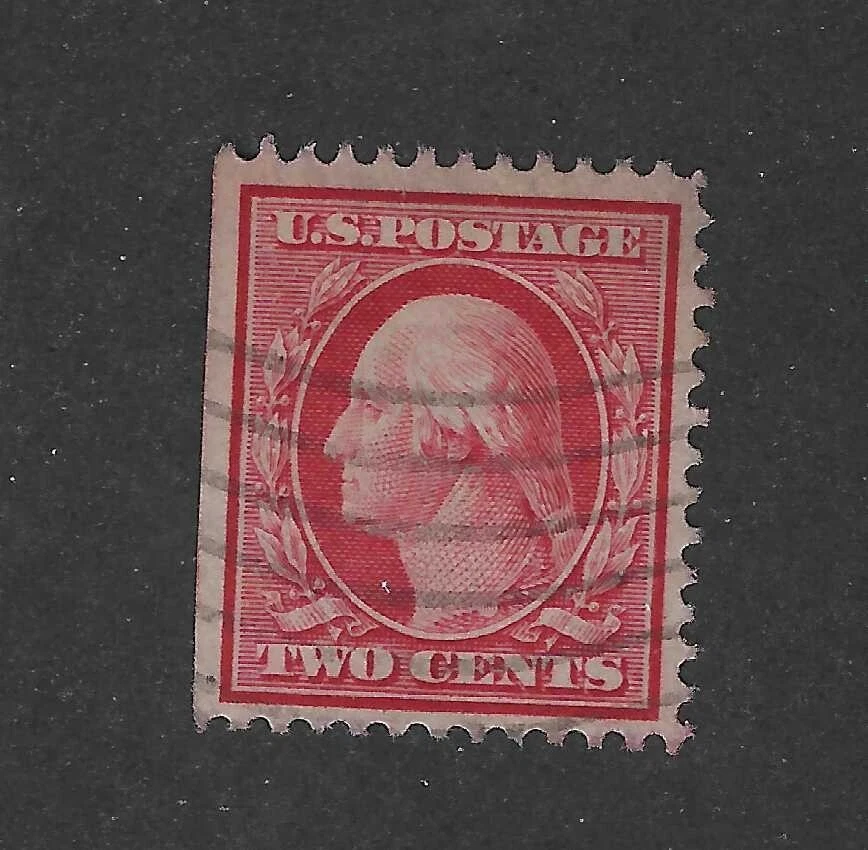 US Scott # 358, two cents carmine, 1909, bluish paper, VF,+ scv, $190 - Image 1 of 1